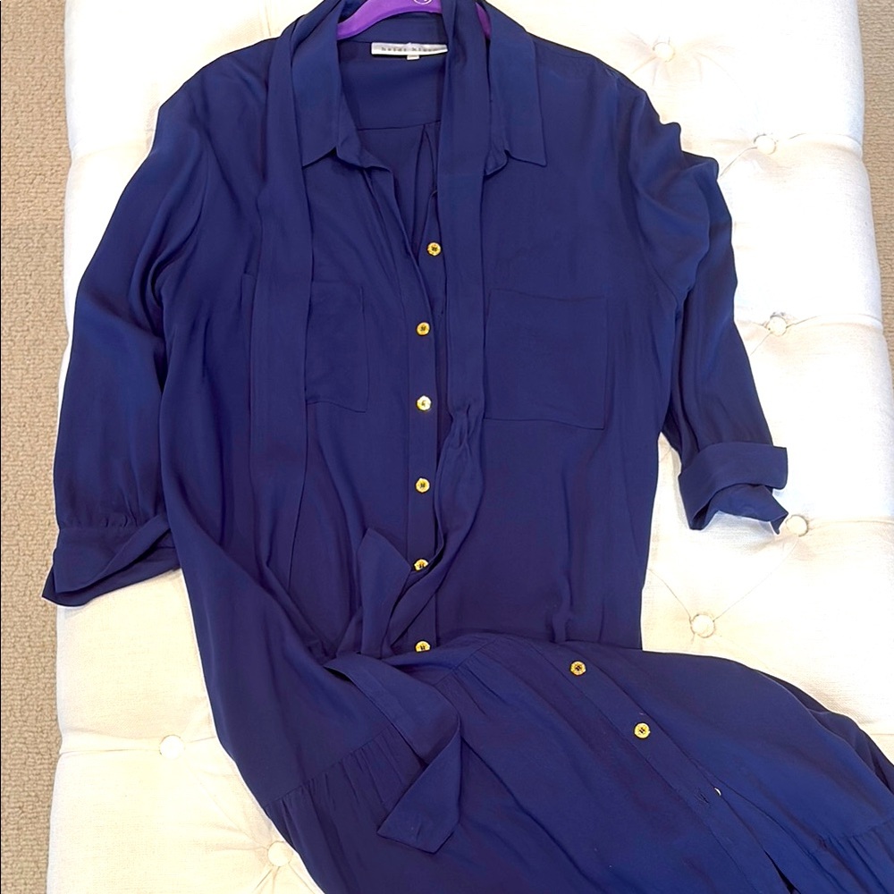 Heidi Klein Deep Blue maxi shirt dress